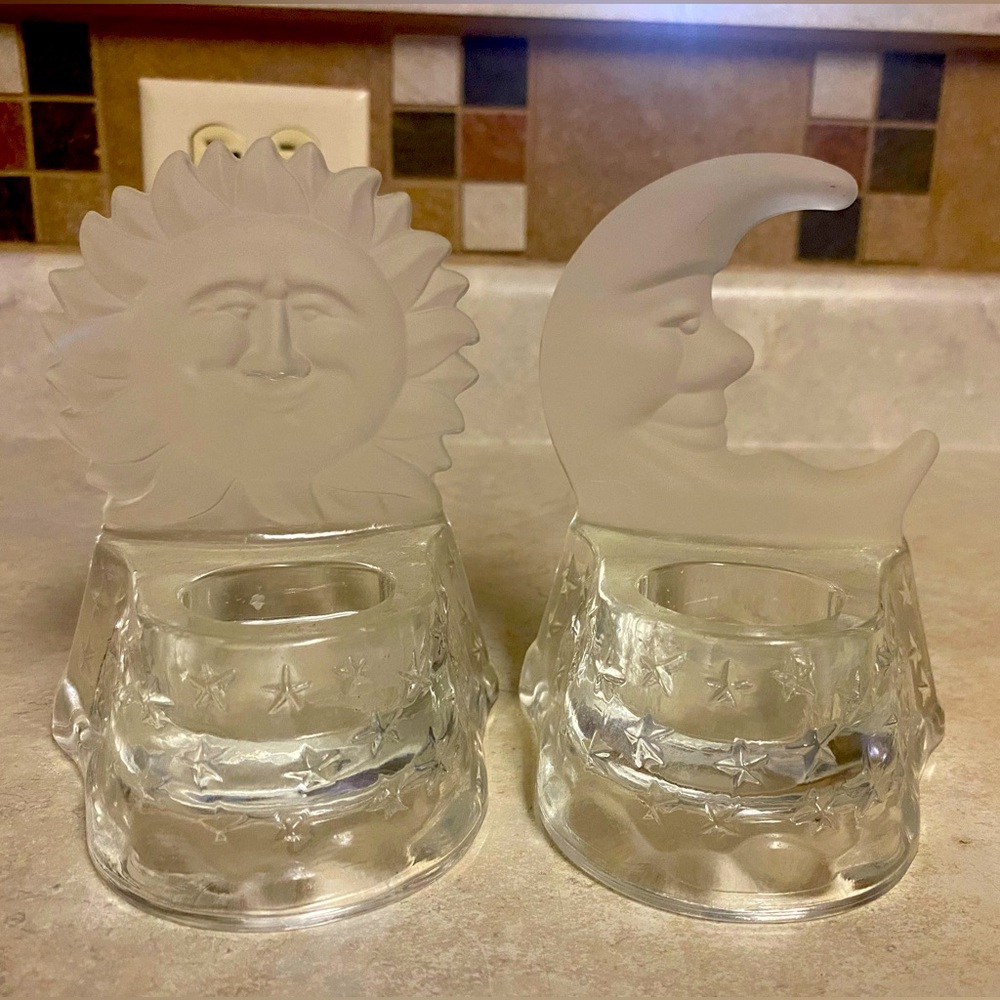 Moon and Sun candel holder decoration.